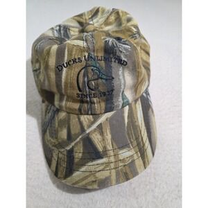 Ducks unlimited camouflage hunting ball cap usa flag side embroidery